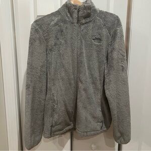 North Face grey fuzzy jacket
